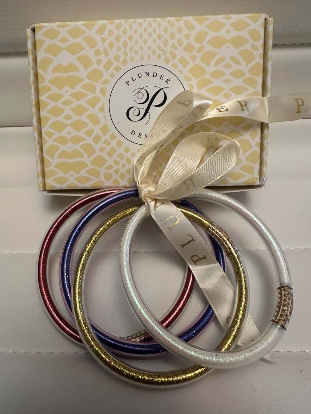 Plunder Design Yankee Doodle Darlin Silicone Tube Bangle Bracelet Set